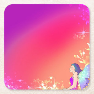 Fairy square paper coaster