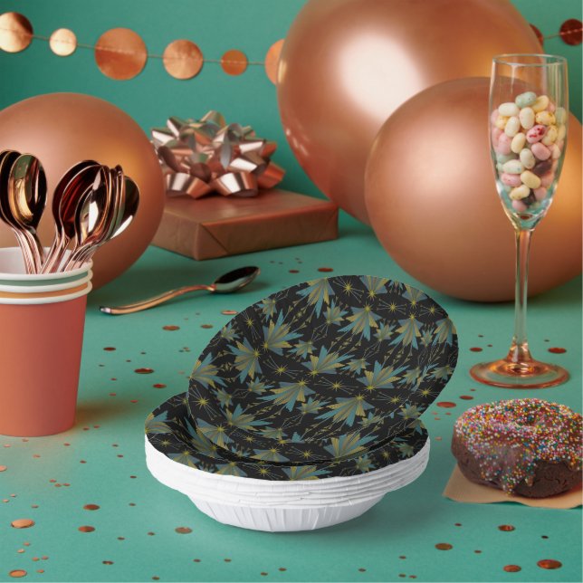 Fairy Stars Black Paper Bowls Plate (Multi)
