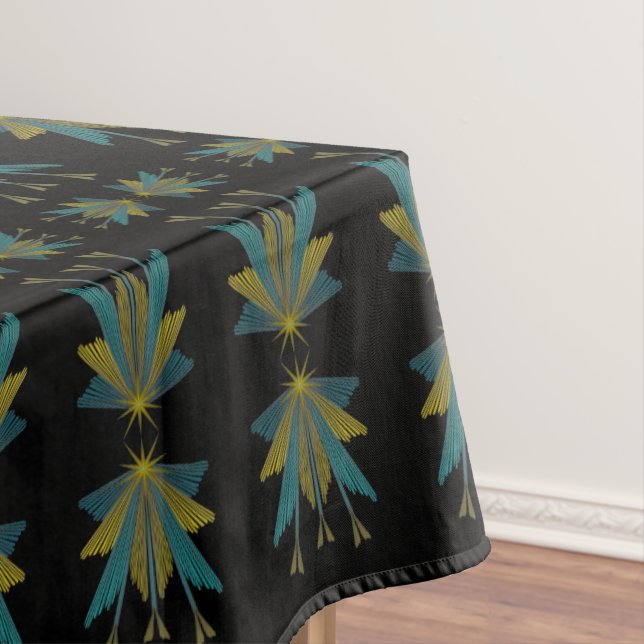 Fairy Stars Black Tablecloth 60x84 (In Situ)
