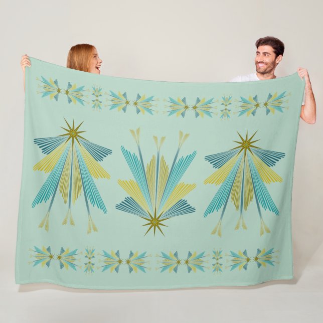 Fairy Stars Large Pistachio Fleece Blanket (In Situ)