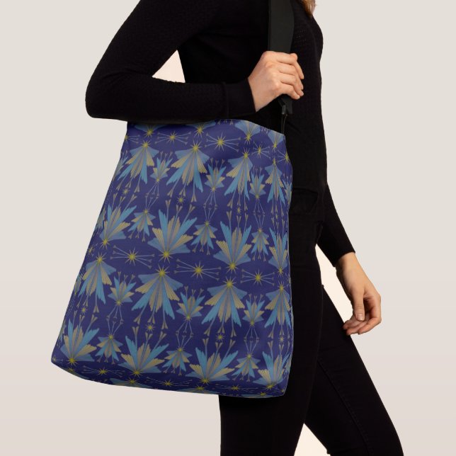 Fairy Stars Navy Crossbody Bag (2 Sizes) (Close Up)