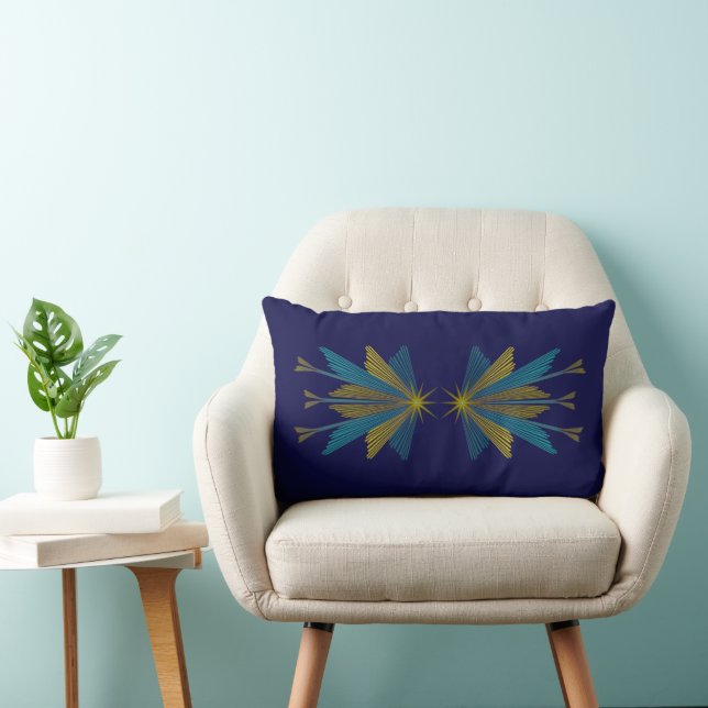 Fairy Stars Navy Lumbar Pillow (Chair)
