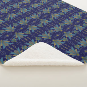 Fairy Stars Navy Sherpa Blanket (3 Sizes)