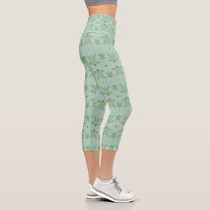 Fairy Stars Pistachio High Waisted Capris