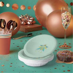 Fairy Stars Pistachio Paper Bowls Plate