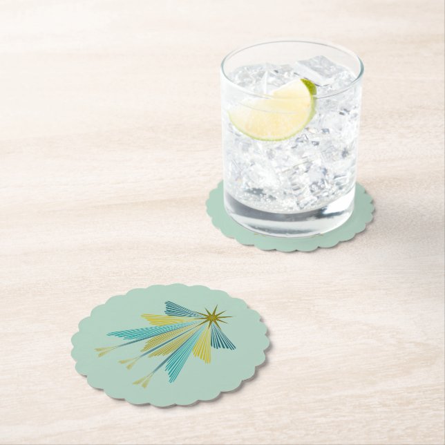 Fairy Stars Pistachio Paper Coaster (Insitu)