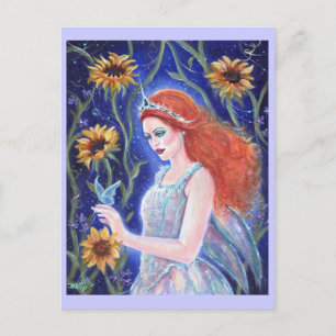 Fairy sunflower postcard By Renee L.Lavoie