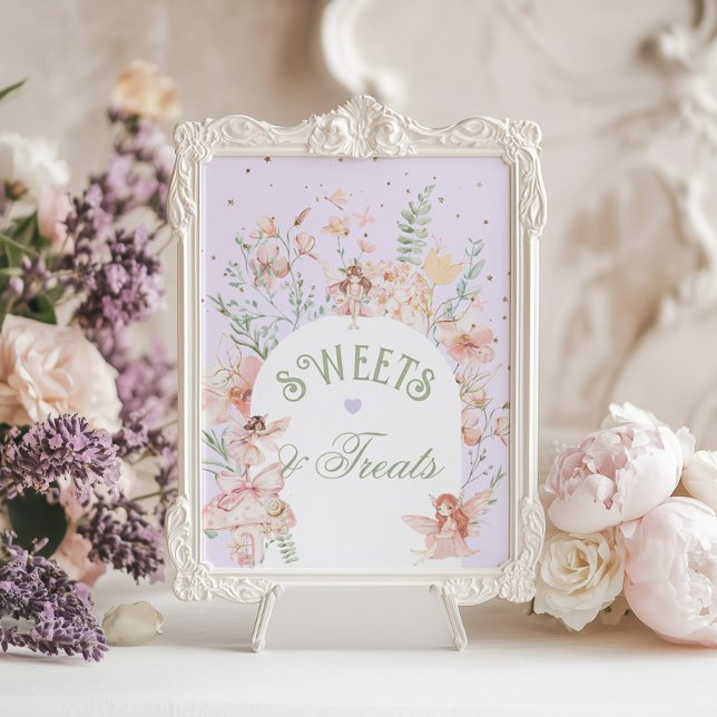 Fairy Sweets and treats Whimsical Purple Birthday Poster (Creator Uploaded)