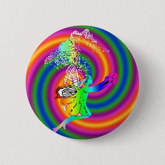 fairy swirl 6 cm round badge (Front)