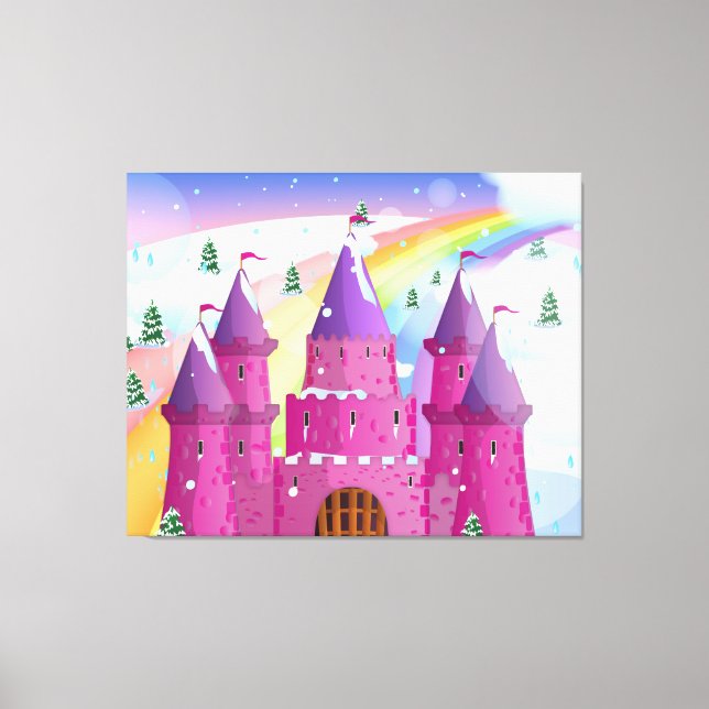 fairy-tail castle Rainbow Canvas Print (Front)