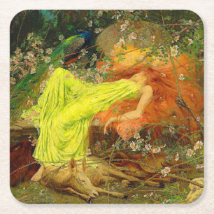 Fairy Tale Arthur Wardle Square Paper Coaster