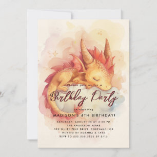 Fairy Tale Baby Dragon Birthday Party  Invitation