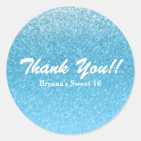 Fairy Tale Blue Glitter Sweet 16 Party