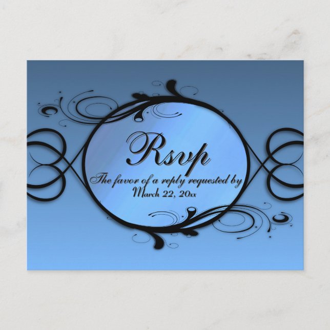 Fairy Tale Blue RSVP Menu Choices (Front)