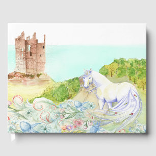 Fairy Tale Castle and Unicorn Wedding Guest Book