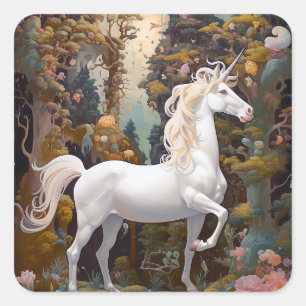Fairy Tale Castle Fantasy Art Square Sticker