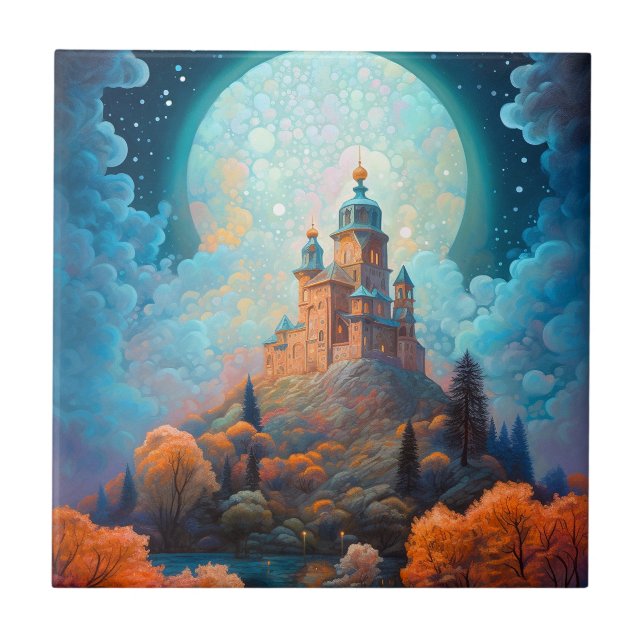 Fairy Tale Castle Fantasy Art Tile (Front)