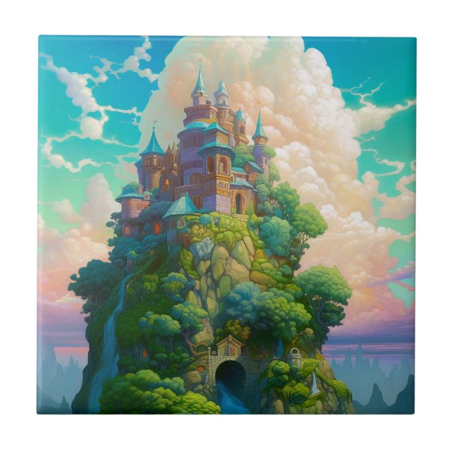 Fairy Tale Castle Fantasy Art Tile (Front)