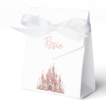 Fairy Tale Castle Girl Pink Personalized Favor Box