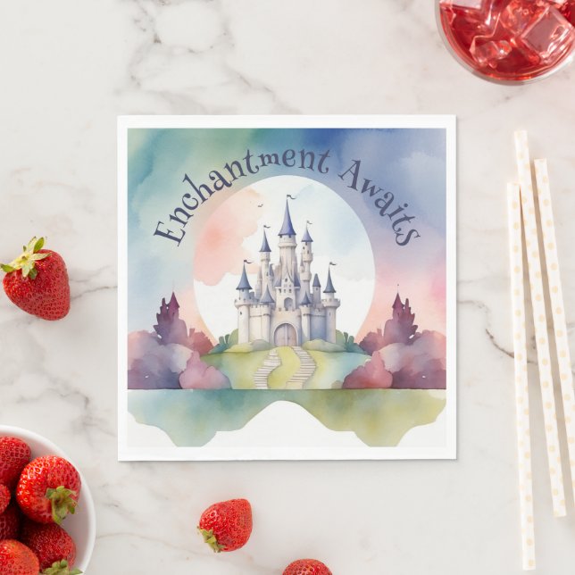 Fairy Tale Castle Party Napkin (Insitu)