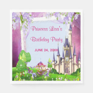 Fairy Tale Castle Princess Birthday Party Napkin