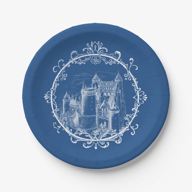 Fairy Tale Castle Vintage Paper Plate (Front)