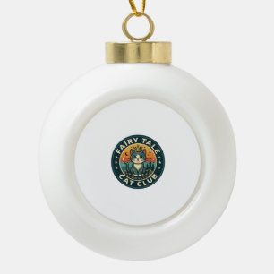 Fairy Tale Cat Cute Kitty Design - Fairy Tale Cat Ceramic Ball Christmas Ornament
