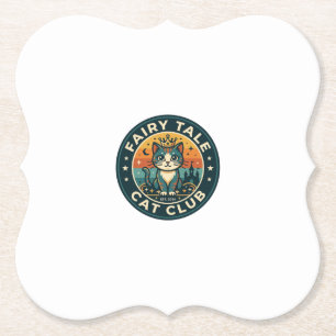 Fairy Tale Cat Cute Kitty Design - Fairy Tale Cat Paper Coaster