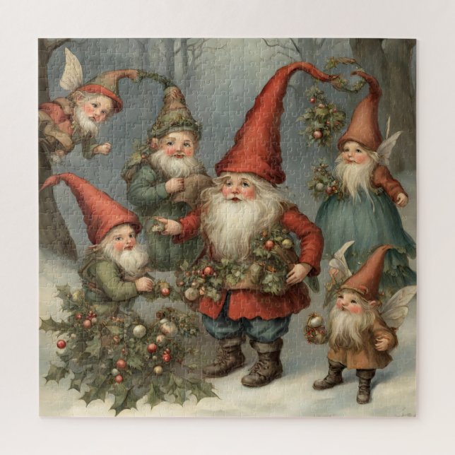 Fairy Tale Christmas Gnomes in the Forest  Jigsaw Puzzle (Vertical)