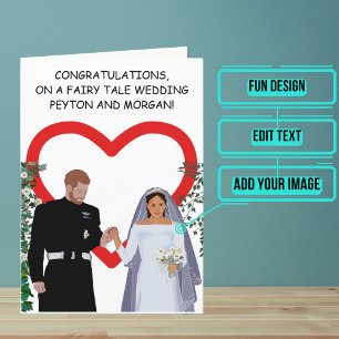 Fairy Tale Couple Wedding Day Congratulations Card