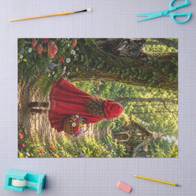 Fairy Tale Dreams In Red Wrapping Decoupage Paper (Craft)