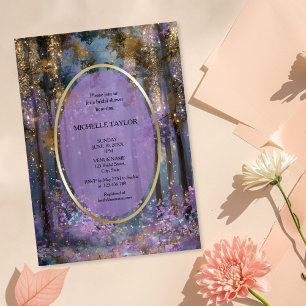 Fairy Tale Enchanted Forest Elegant Floral Bridal Invitation
