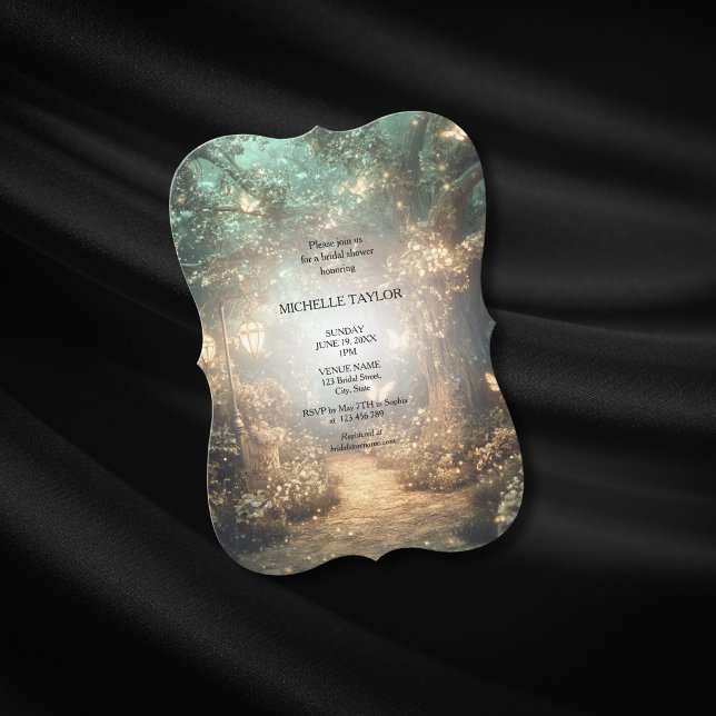 Fairy Tale Enchanted Forest Elegant Floral Bridal Invitation (Creator Uploaded)