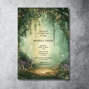 Fairy Tale Enchanted Forest Elegant Floral Bridal Invitation