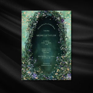 Fairy Tale Enchanted Forest Elegant Floral Bridal Invitation