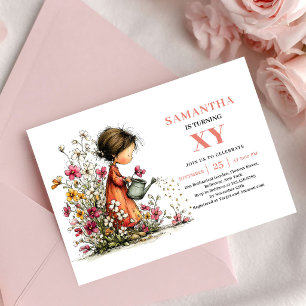 Fairy Tale Fairy Girl Birthday Pink Floral invites