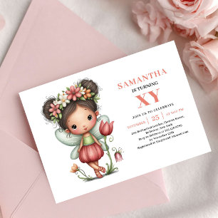 Fairy Tale Fairy Girl Birthday Pink invitation