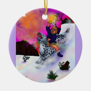 Fairy Tale Fantasy Light of Hope winter dream art Ceramic Tree Decoration