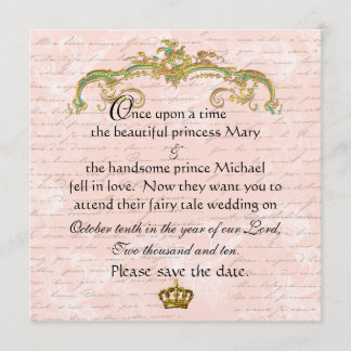 Fairy Tale French Script Pink Save the Date