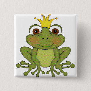 Fairy Tale Frog Prince with Crown 15 Cm Square Badge