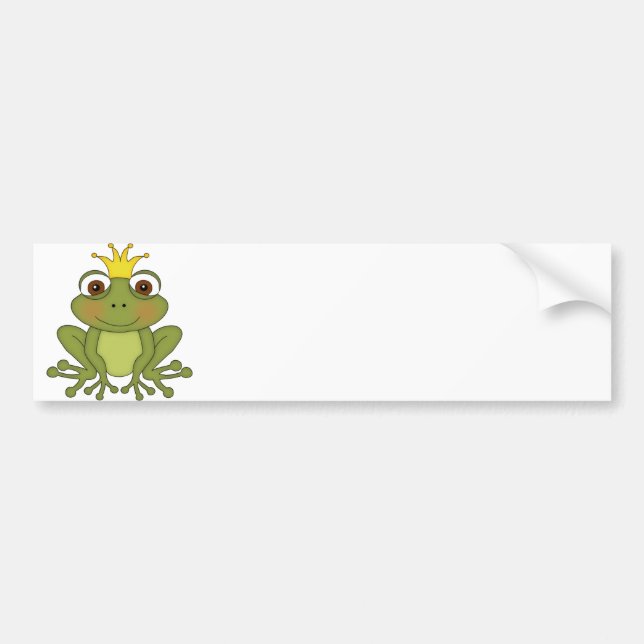 Fairy Tale Frog Prince with Crown Bumper Sticker (Front)