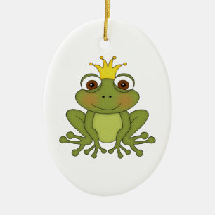 Fairy Tale Frog Prince with Crown Ceramic Tree Decoration