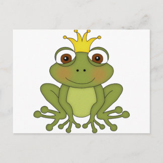 Fairy Tale Frog Prince with Crown Postcard