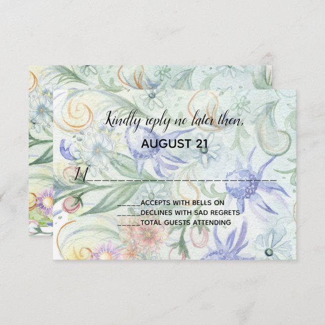 Fairy tale Garden Wedding Invitation (Front/Back)