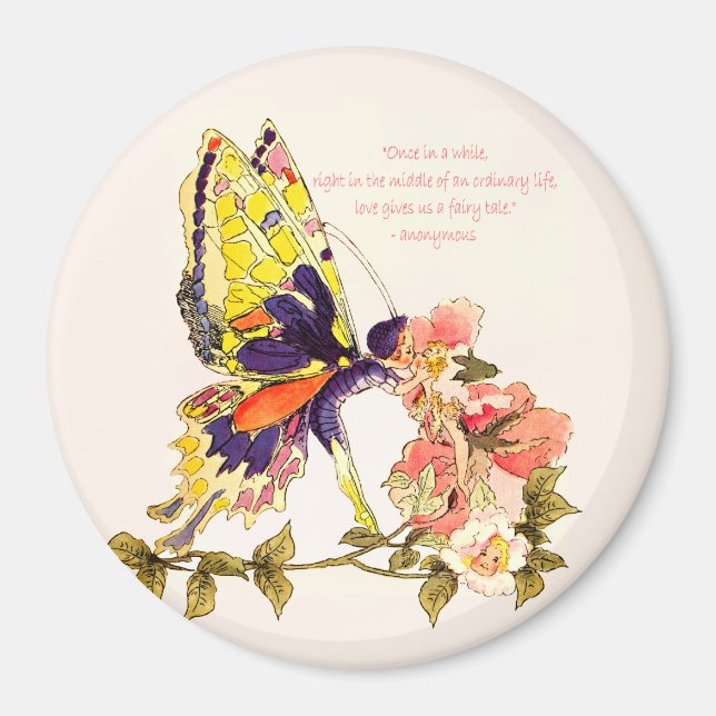 Fairy Tale Kiss Round Magnet (Front)