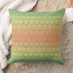 Fairy Tale Mermaid Scales Pastel Gradient Pattern Cushion