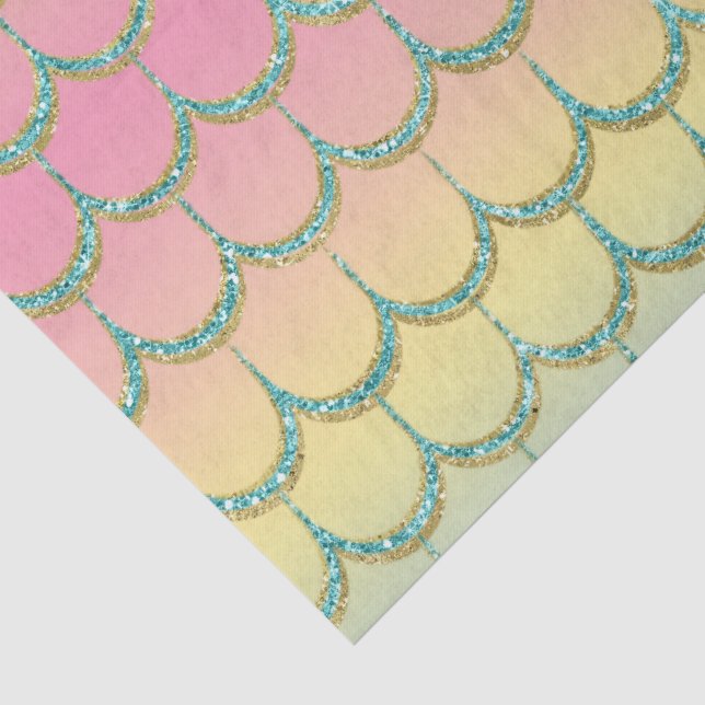 Fairy Tale Mermaid Scales Pastel Gradient Pattern Tissue Paper (Detail)