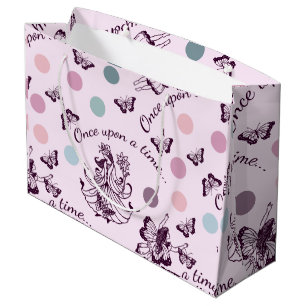 Fairy Tale Once Upon a Time with Butterflies Large Gift Bag