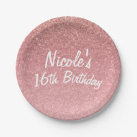 Fairy Tale Pink Glitter Sweet 16 Birthday Party