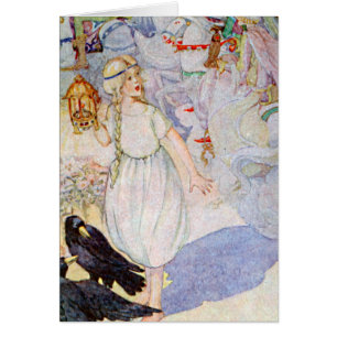 Fairy Tale Princess and Raven Birds Storybook Art